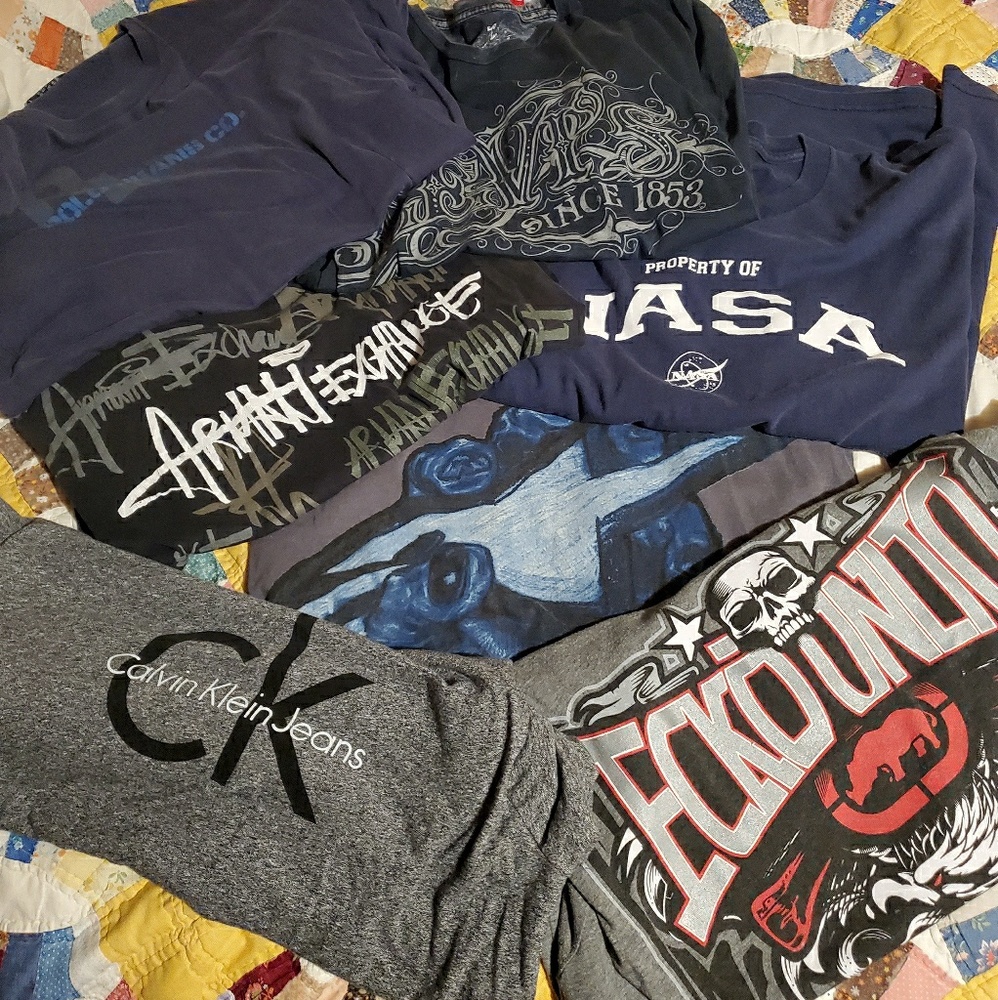 mens tee shirt lot ecko, levis, armani and more